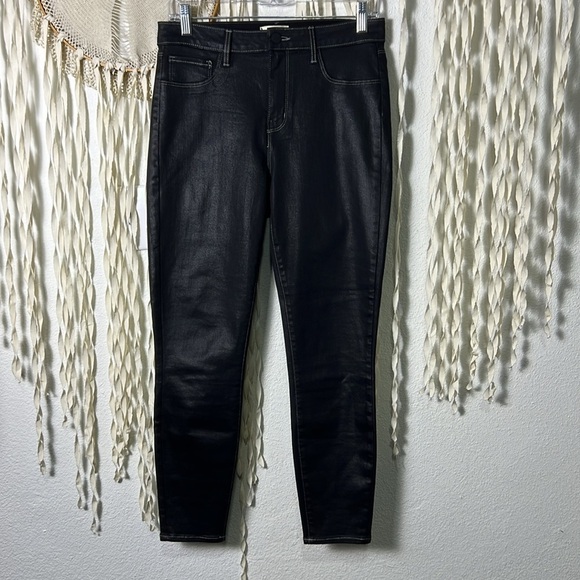 L'Agence Black Waxed Skinny Denim Size 28 - Picture 2 of 15